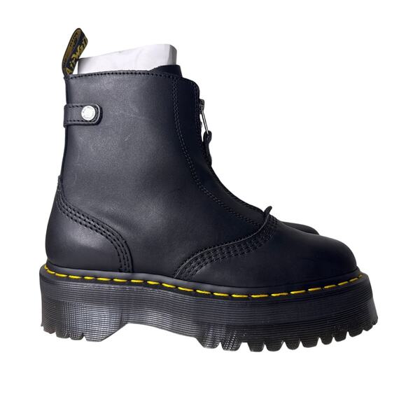 Dr. Martens Jetta Boots Quad Retro Womens US 8 Black Sendal Leather Front Zipper - Picture 1 of 16